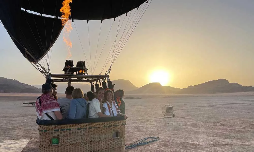 Hot Air Balloon Over Wadi Rum